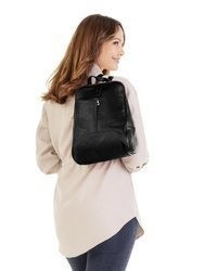 schwarzer Leder Rucksack von SAMANTHA LOOK