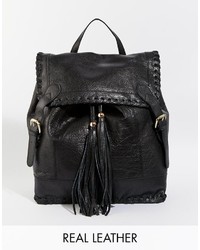 schwarzer Leder Rucksack von Urban Code