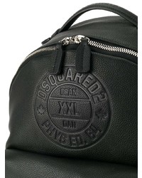 schwarzer Leder Rucksack von DSQUARED2