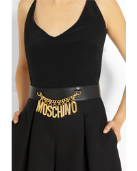 schwarzer Leder Taillengürtel von Moschino