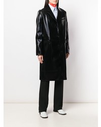 schwarzer Leder Trenchcoat von Jil Sander Navy