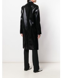 schwarzer Leder Trenchcoat von Jil Sander Navy