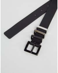 schwarzer Ledergürtel mit geometrischem Muster von Hugo Boss
