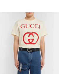schwarzer Ledergürtel von Gucci