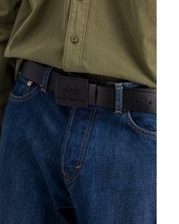 schwarzer Ledergürtel von Alpha Industries