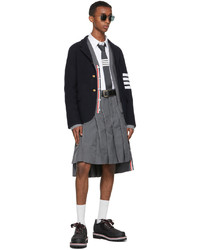 schwarzer Ledergürtel von Thom Browne