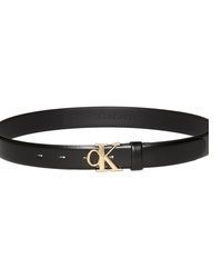 schwarzer Ledergürtel von Calvin Klein