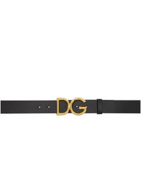 schwarzer Ledergürtel von Dolce and Gabbana