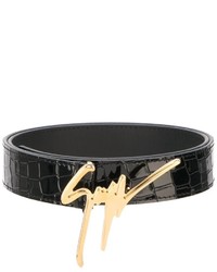 schwarzer Ledergürtel von Giuseppe Zanotti Design