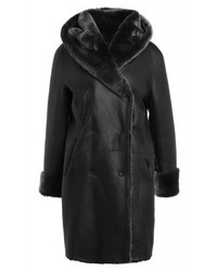 schwarzer Lederparka von Ventcouvert