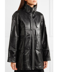 schwarzer Lederparka von Helmut Lang