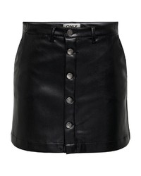 schwarzer Lederrock von Only