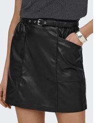 schwarzer Lederrock von Only