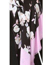 schwarzer leichter Schal mit Blumenmuster von Kate Spade