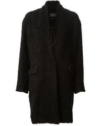 schwarzer Mantel aus Bouclé von Isabel Marant