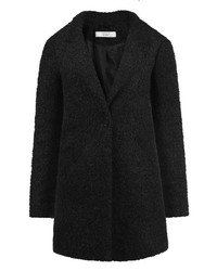 schwarzer Mantel aus Bouclé von Jacqueline De Yong