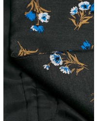 schwarzer Mantel mit Blumenmuster von Prada Vintage