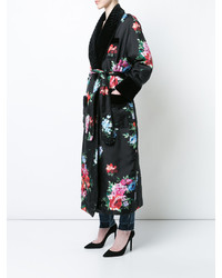 schwarzer Mantel mit Blumenmuster von Dolce & Gabbana