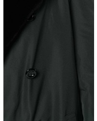schwarzer Mantel mit einem Pelzkragen von Liska