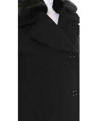 schwarzer Mantel mit einem Pelzkragen von Acne Studios