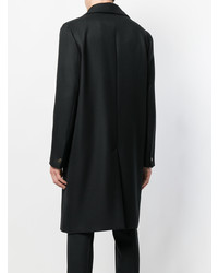 schwarzer Mantel mit einem Pelzkragen von Emporio Armani