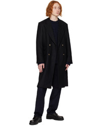schwarzer Mantel mit Fischgrätenmuster von Gabriela Hearst