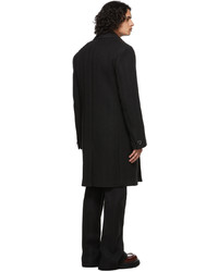 schwarzer Mantel mit Fischgrätenmuster von Bottega Veneta