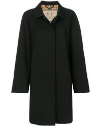 schwarzer Mantel mit Karomuster von Burberry