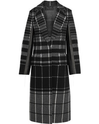 schwarzer Mantel mit Karomuster von Calvin Klein Collection