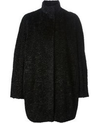 schwarzer Mantel mit Reliefmuster von Alexander McQueen
