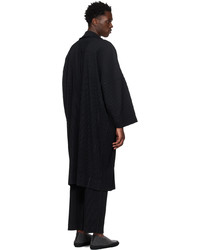 schwarzer Mantel von Homme Plissé Issey Miyake