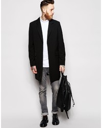 schwarzer Mantel von Asos