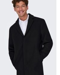 schwarzer Mantel von ONLY & SONS