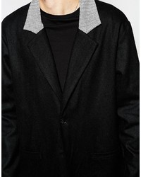 schwarzer Mantel von Reclaimed Vintage