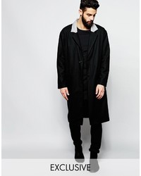 schwarzer Mantel von Reclaimed Vintage