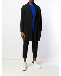 schwarzer Mantel von Homme Plissé Issey Miyake