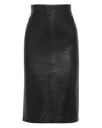 schwarzer Midirock aus Leder von Givenchy