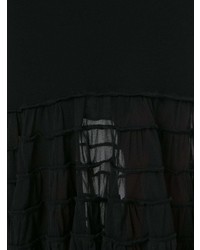 schwarzer Midirock aus Netzstoff mit Rüschen von Jean Paul Gaultier Vintage
