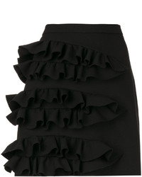 schwarzer Minirock mit Rüschen von MSGM