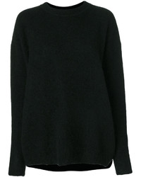 schwarzer Mohair Oversize Pullover