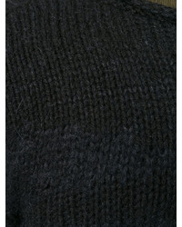 schwarzer Mohair Pullover mit einem Rundhalsausschnitt von Isabel Benenato