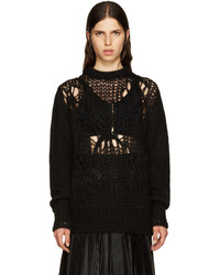 schwarzer Mohair Pullover mit einem Rundhalsausschnitt von Givenchy