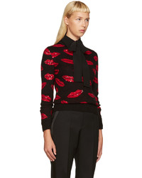 schwarzer Mohair Pullover von Saint Laurent