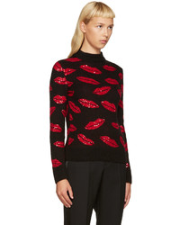 schwarzer Mohair Pullover von Saint Laurent