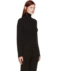 schwarzer Mohair Rollkragenpullover von Haider Ackermann