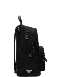 schwarzer Nylon Rucksack von Prada