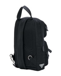 schwarzer Nylon Rucksack von Prada