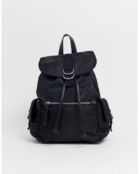 schwarzer Nylon Rucksack von Pull&Bear