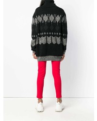 schwarzer Oversize Pullover mit geometrischem Muster von Junya Watanabe