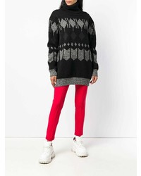 schwarzer Oversize Pullover mit geometrischem Muster von Junya Watanabe